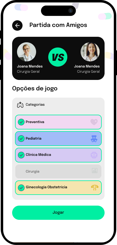 Tela de partida com amigos