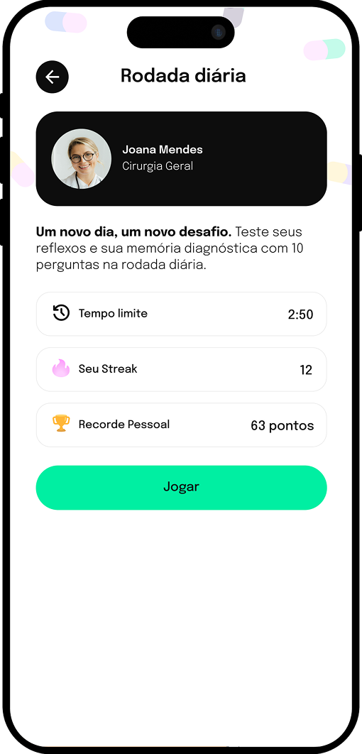 Tela da rodada diária